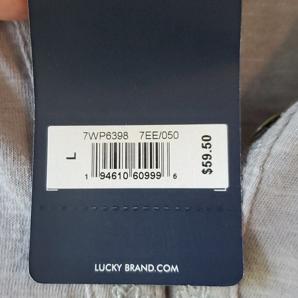 NWT LUCKY BRAND GRAY COTTON EMBROIDERED PEASANT SHIRT LARGE - Picture 5 of 12